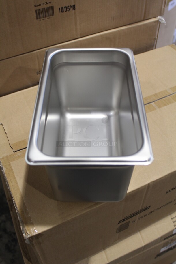 NEW! 12 Browne Commercial Stainless Steel 1/4 Size Pan/Inserts. 10.5x7x6. 12X Your Bid!