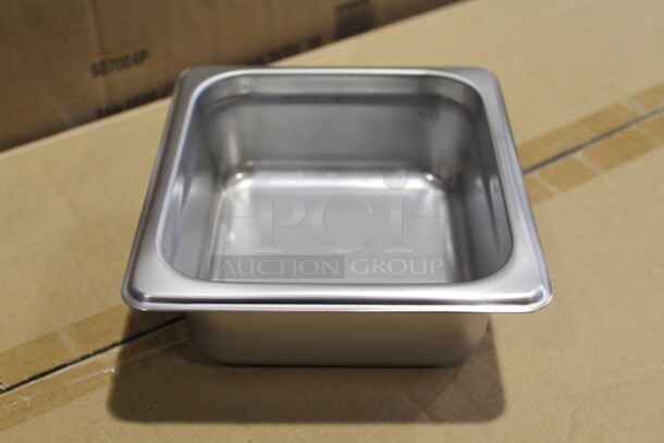 NEW IN BOX! 12 Browne Commercial Stainless Steel 1/6 Size Pan/Inserts. 6.5x7x2.5. 12X Your Bid! - Image 1 of 2