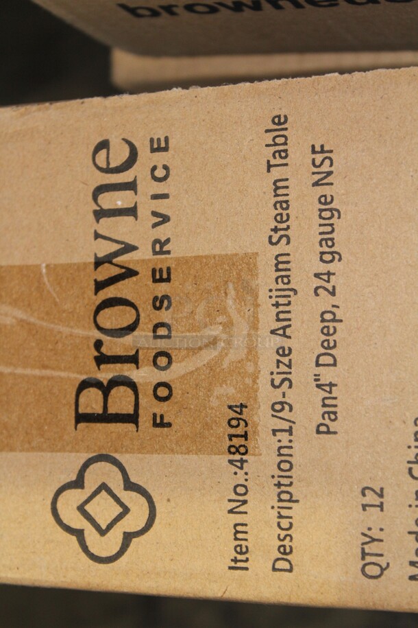 NEW IN BOX! 12 Browne Commercial Stainless Steel 1/9 Size Pan/Inserts. 6.5x4.5x4. 12x Your Bid! - Image 2 of 2