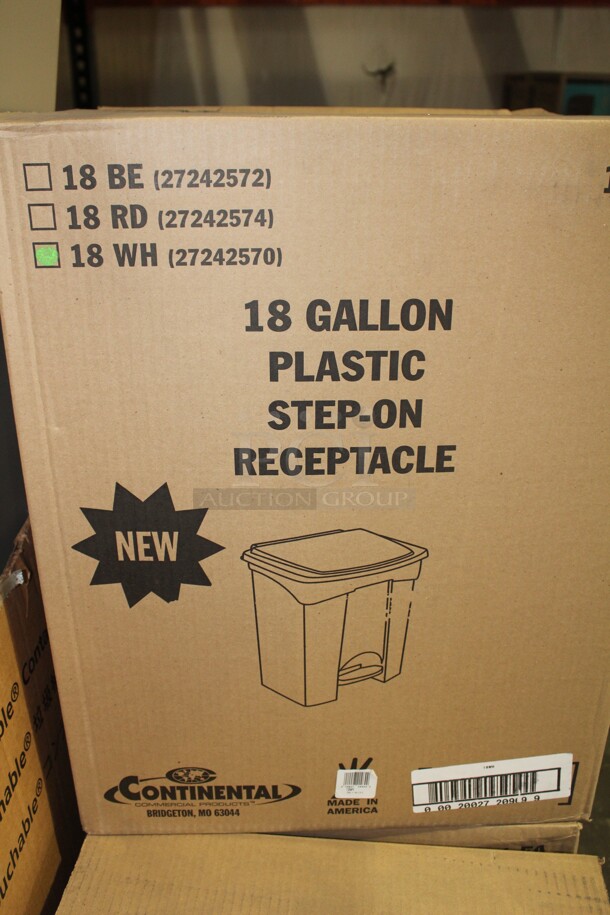 NEW! Continental 18 Gallon Step On Trash Receptacle. 20x17x23.5 - Image 3 of 3