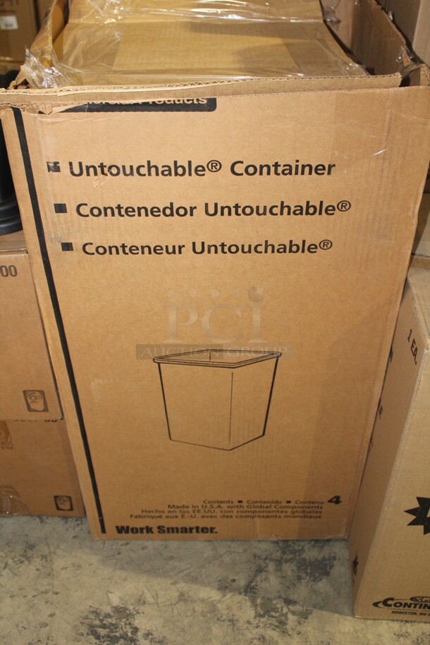 NEW! 4 Rubbermaid Untouchable Trash Containers. 19x19x28. 4X Your Bid! - Image 3 of 3