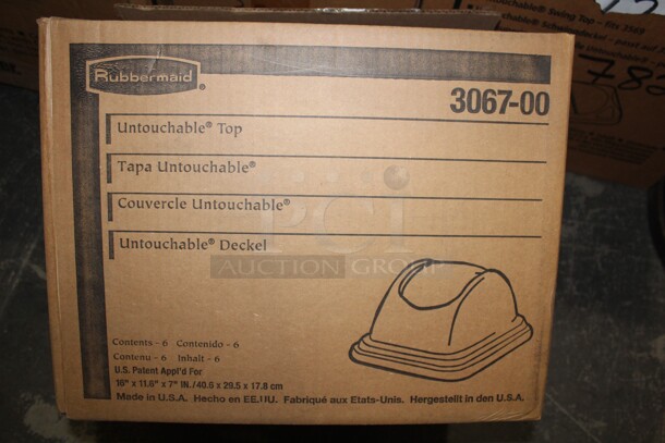 NEW IN BOX! 6 Rubbermaid 3067-00 Untouchable Trash Can Tops. 11.5x15.5x8. 6X Your Bid! - Image 3 of 3
