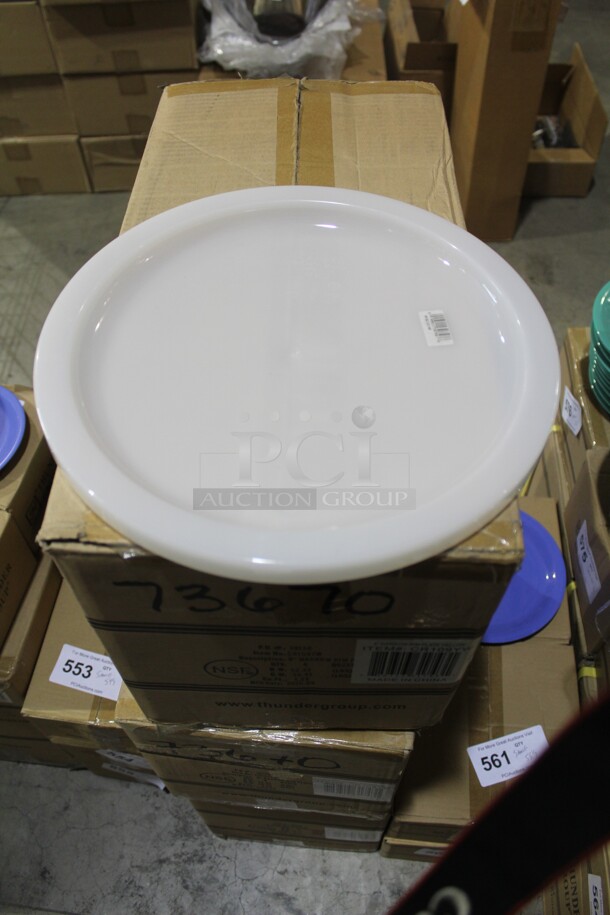 NEW IN BOX! 6 Cambro Commercial Plastic Lids for 12/18/22 Quart Food Containers. 12.5x12.5x1. 6X Your Bid!  - Image 1 of 2