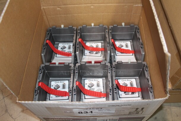 NEW IN BOX! 24 Husky Small Stackable Click Bins. 6x3x4.25. 24X Your Bid!  - Image 3 of 3
