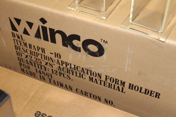 NEW! 14 Winco Clear Commercial Plastic Application Form Holders. 10x2.25x8. 14X Your Bid!  - Image 2 of 2