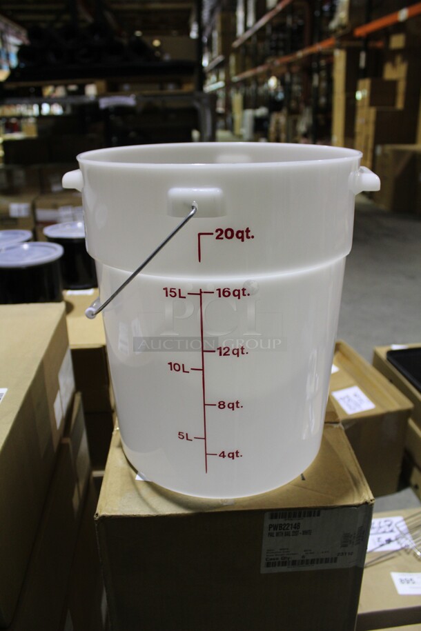 NEW! 9 Cambro Commercial 20 Quart Measuring Buckets. 12x12x14.5. 9X Your Bid! 