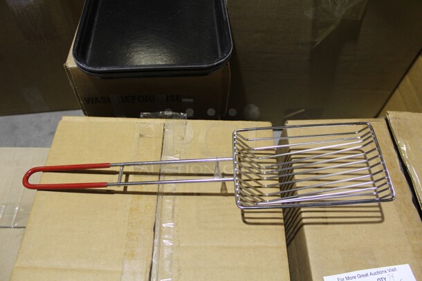 NEW! 15 Commercial Stainless Steel Fryer Skimmers. 18x4.5x2. 15X Your Bid!