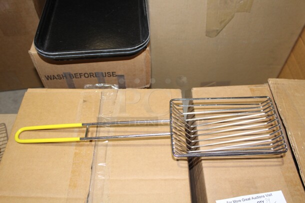 NEW! 28 Commercial Stainless Steel Fryer Skimmers. 18x4.5x2. 28X Your Bid!