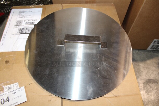NEW! 5 Commercial Stainless Steel Round Lids. 15x15x2. 5X Your Bid! 