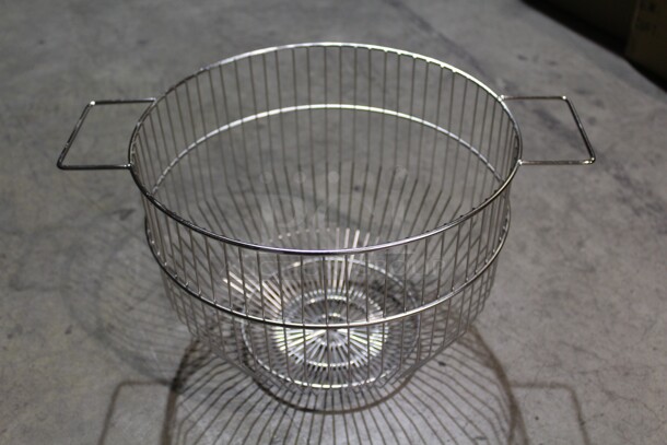 NEW! Commercial Stainless Steel Round Basket. 13x8x10.