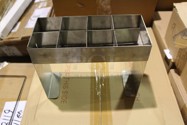 NEW! 7 Custom Commercial Stainless Steel Condiment Holder Tray Tops. 13x6.5x10.5. 7X Your Bid! - Image 1 of 2