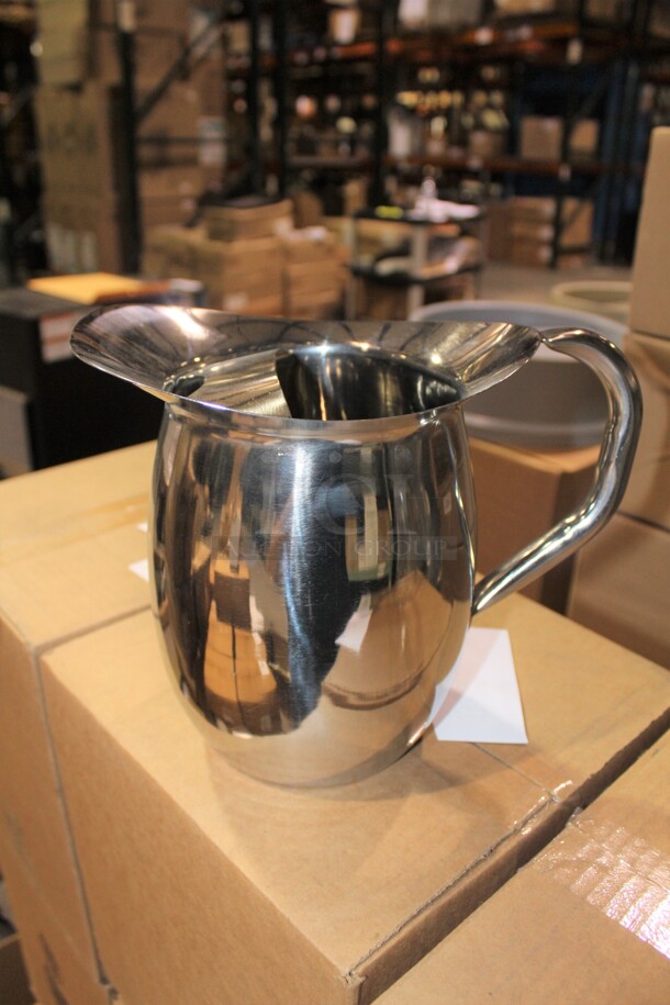 NEW IN BOX! 6 Commercial Stainless Steel Pitchers. 6x Your Bid! 10x6x8.5