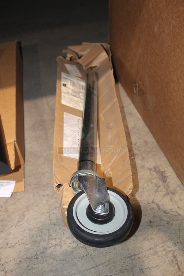 1 Commercial Stainless Steel Leg With Caster. 1.5x5x24