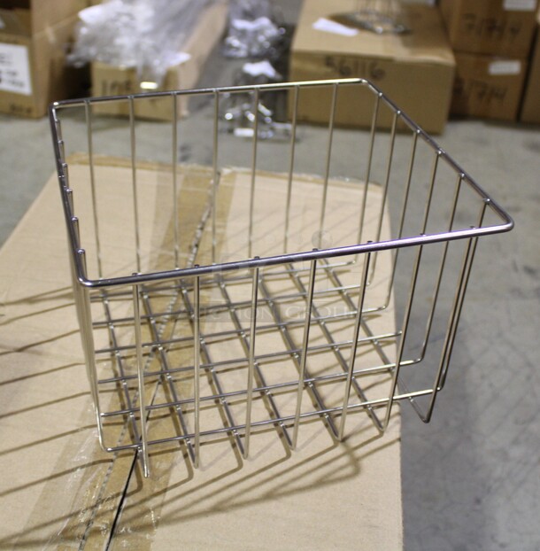 NEW! 124 (1 Pallet) Commercial Stainless Steel Wire Baskets. 8.75x9.75x6.5. 124X Your Bid!  - Image 1 of 1