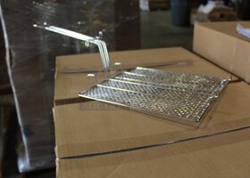 NEW! 4 Commercial Stainless Steel Chip Fryer Basket Lids. 10x10x21. 4X Your Bid! 