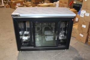 BRAND NEW!  Perlick Model SDBR48-1 Commercial REMOTE Cooled Sliding Glass Door Bar Back Refrigerator/Cooler. 48x24.75x38.5. 115V/60Hz. Condenser Not Included. 