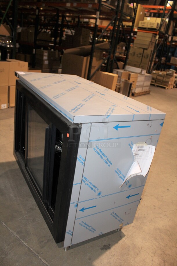 BRAND NEW!  Perlick Model SDBR48-1 Commercial REMOTE Cooled Sliding Glass Door Bar Back Refrigerator/Cooler. 48x24.75x38.5. 115V/60Hz. Condenser Not Included.  - Image 2 of 5