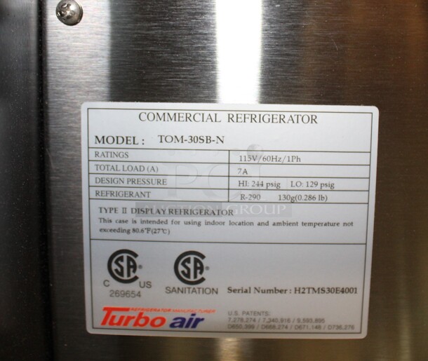 BRAND NEW! Turbo Air Model TOM-30SB-N Commercial Stainless Steel Open Air Grab And Go Refrigerated Display Case/Cooler. 28x33.25x42. 115V/60Hz.  - Image 2 of 7