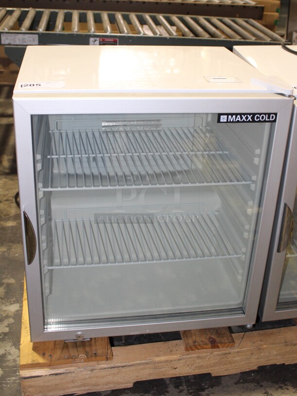 BRAND NEW! Maxx Cold Model MXM1-3.5RHC Commercial Glass Door Countertop Refrigerator/Cooler. 24.5x21.5x27. 115V/60Hz.  - Image 1 of 6