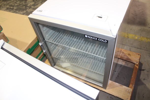 BRAND NEW! Maxx Cold Model MXM1-3.5RHC Commercial Glass Door Countertop Refrigerator/Cooler. 24.5x21.5x27. 115V/60Hz.  - Image 1 of 6