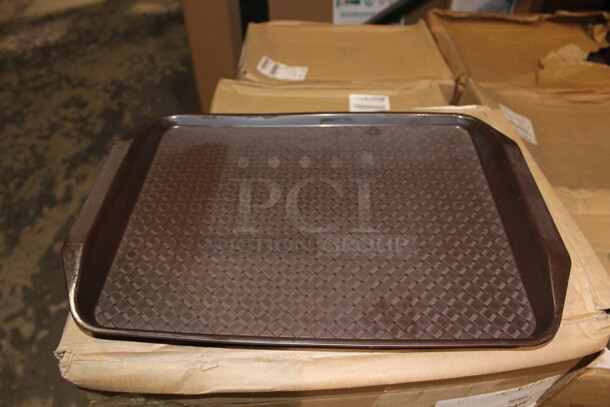 NEW IN BOX! 4 Boxes (24 Each) Carlisle Dark Brown Trays. 12x17x1. 4X Your Bid!