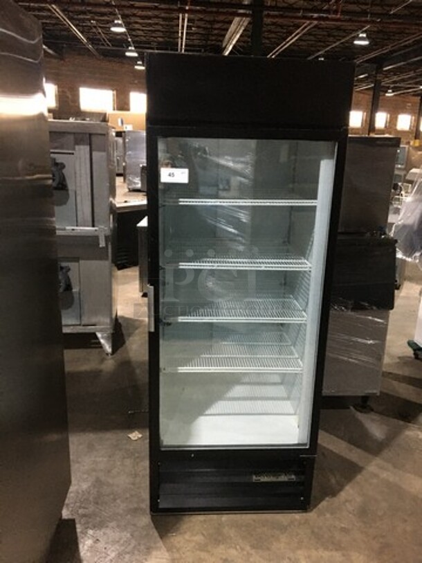 Beverage Air Commercial Single Door Reach In Refrigerator Merchandiser! With Poly Coated Racks! Model MT27 Serial 6978596! 115V 1Phase!