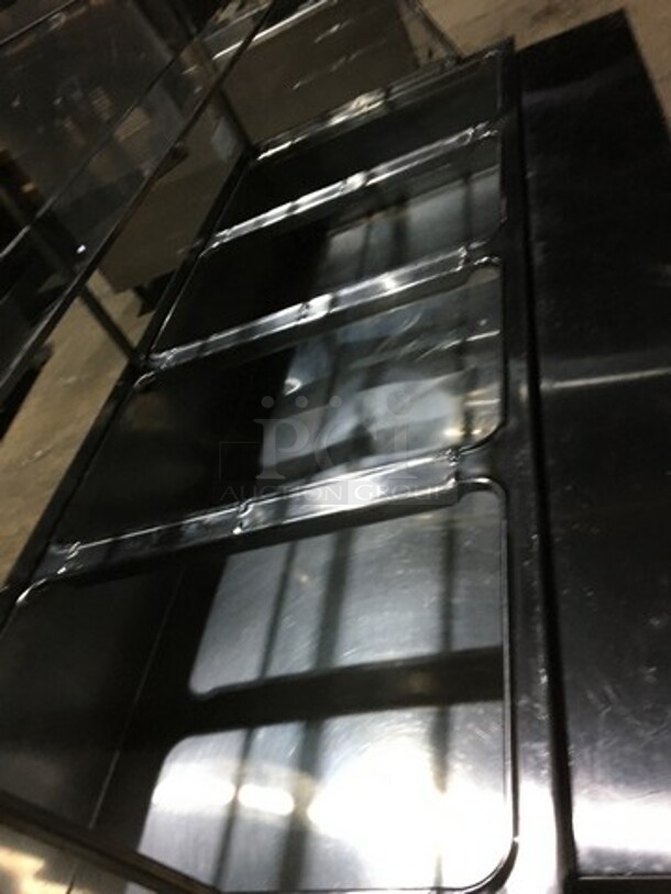All Stainless Steel 4 Well Natural Gas Powered Commercial Steam Table! With Underneath Storage Space! With Overhead Serving Shelf! On Legs! - Image 5 of 10