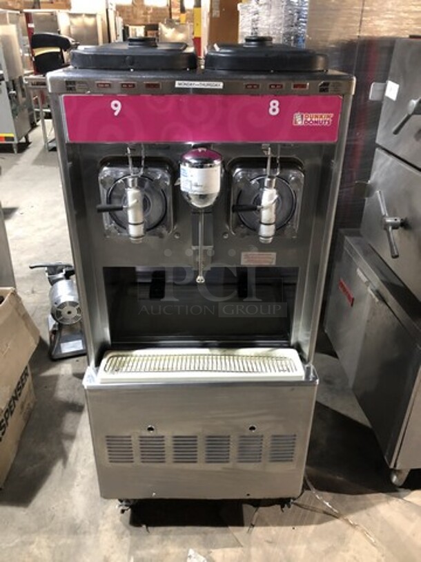 Taylor Commercial Floor Style 2 Flavor Frosty/Coolatta/Slushie Making Machine! With Milkshake Mixing Attachment! All Stainless Steel! Model 342D27 Serial K7107697! 208/230V 1Phase! On Commercial Casters!