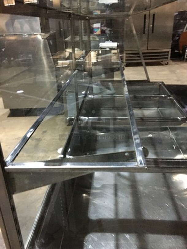 All Stainless Steel 4 Well Natural Gas Powered Commercial Steam Table! With Underneath Storage Space! With Overhead Serving Shelf! On Legs! - Image 6 of 10