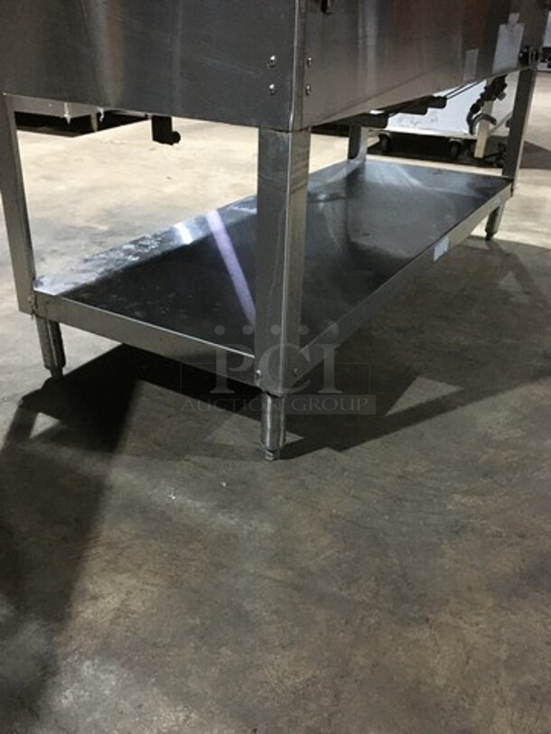 All Stainless Steel 4 Well Natural Gas Powered Commercial Steam Table! With Underneath Storage Space! With Overhead Serving Shelf! On Legs! - Image 7 of 10