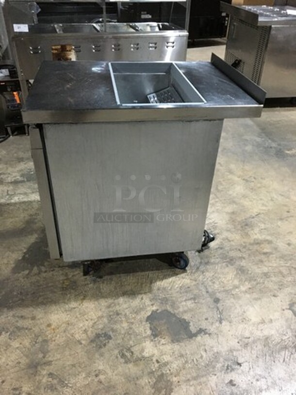 Continental Commercial Refrigerated Sandwich Prep Table! With Single Door Storage Space Underneath! All Stainless Steel! Serial 15125742! 115V 1Phase! On Casters! - Image 3 of 10