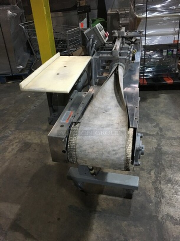AM MFG Commercial Floor Style Bagel Divider/Former! All Stainless Steel! Model BF100 Serial F239! 220V 3Phase! On Commercial Casters! - Image 2 of 12