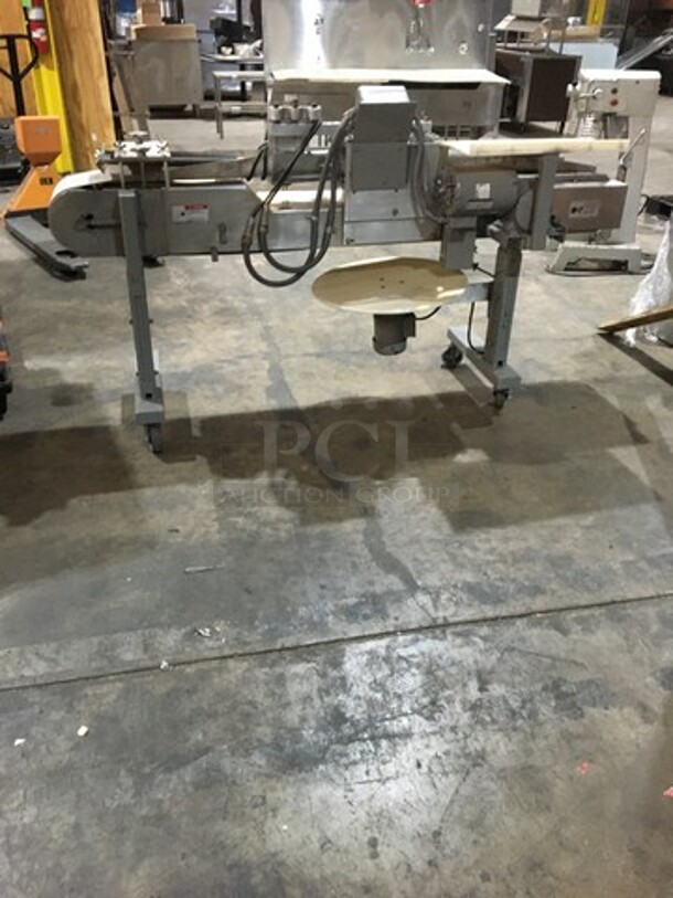 AM MFG Commercial Floor Style Bagel Divider/Former! All Stainless Steel! Model BF100 Serial F239! 220V 3Phase! On Commercial Casters! - Image 4 of 12