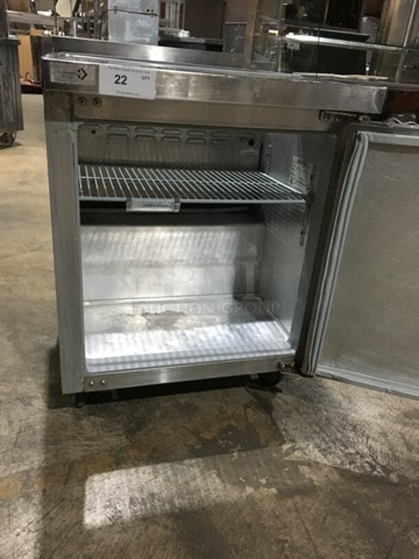 Continental Commercial Refrigerated Sandwich Prep Table! With Single Door Storage Space Underneath! All Stainless Steel! Serial 15125742! 115V 1Phase! On Casters! - Image 6 of 10
