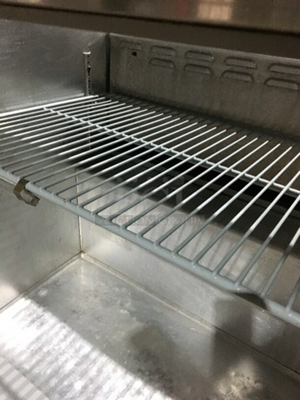 Continental Commercial Refrigerated Sandwich Prep Table! With Single Door Storage Space Underneath! All Stainless Steel! Serial 15125742! 115V 1Phase! On Casters! - Image 7 of 10