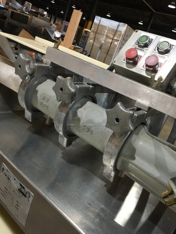 AM MFG Commercial Floor Style Bagel Divider/Former! All Stainless Steel! Model BF100 Serial F239! 220V 3Phase! On Commercial Casters! - Image 8 of 12