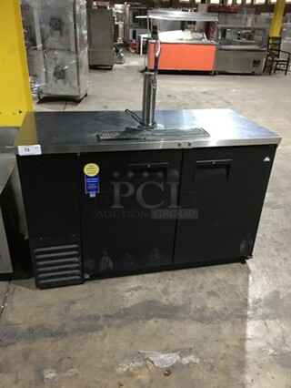 WOW! Everest Commercial Refrigerated Single Tap Kegerator! With Beer Tower! With 2 Door Underneath Storage Space! Model EBB59 Serial BBB5914020021! 115V 1 Phase!