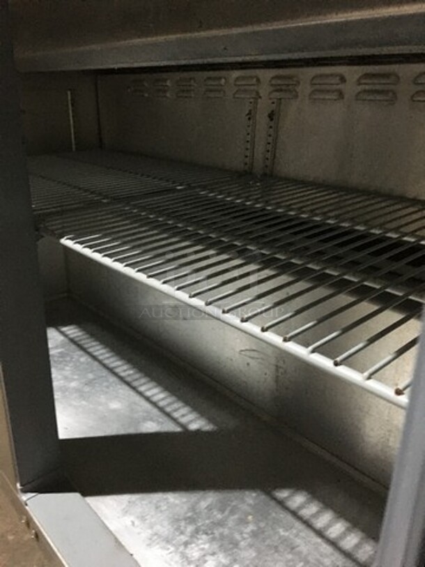 Continental Commercial Refrigerated Sandwich Prep Table! With 2 Door Underneath Storage Space! All Stainless Steel! Model SW4812 Serial 15766669! 115V 1Phase! On Commercial Casters! - Image 8 of 10