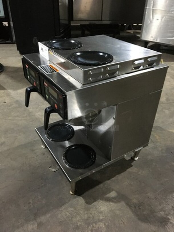 Bunn Commercial Countertop Dual Coffee Brewing Machine! Axiom Series! With 4 Coffee Pot Warming Stations! All Stainless Steel! Model AXIOM2/2TWIN Serial AXTN030506! 120/208/240V! 1Phase! On Legs! - Image 3 of 10