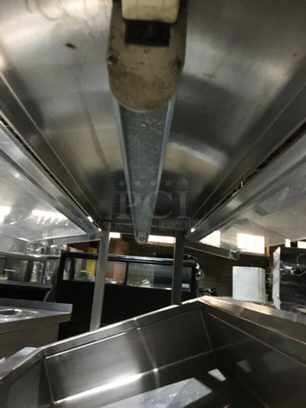 Delfield Commercial Cold Pan/Fresh Fish Display Case/Salad Bar Island/Sandwich Prep Combo! With Overhead Sneeze Guard! With 2 Storage Shelves! Model KCSC50NU! 115V 1Phase! On Casters!  - Image 6 of 10