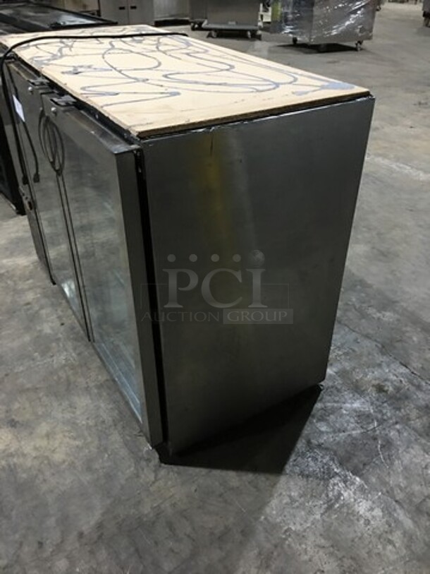 Avantco Commercial 2 Door Refrigerated Bar Back Merchandiser! With Poly Coated Racks! All Stainless Steel! Model 178UBB48GHCS! 115V! - Image 2 of 10