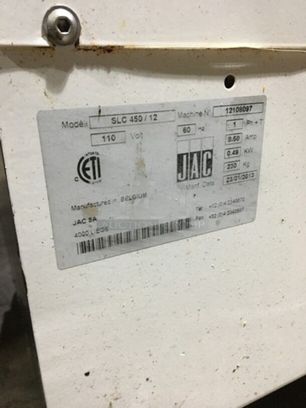 JAC Commercial Floor Style Bread Slicer! With Self Service Frame! Model SLC450/12 Serial 12108097! 110V 1Phase! On Casters! - Image 9 of 10