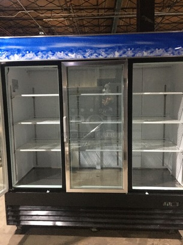EQ Kitchen Line Commercial 3 Door Reach In Freezer Merchandiser! With Poly Coated Racks! Model SD19L3! 115V! On Commercial Casters! - Image 4 of 8