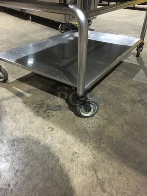 FAB! RARE FIND!  Wood Stone All Stainless Steel Commercial Natural Gas Powered 48 Inch Flat Griddle With Split! With Back & Side Splashes! On Stand! With Underneath Storage Space! All Stainless Steel! On Casters! - Image 8 of 9