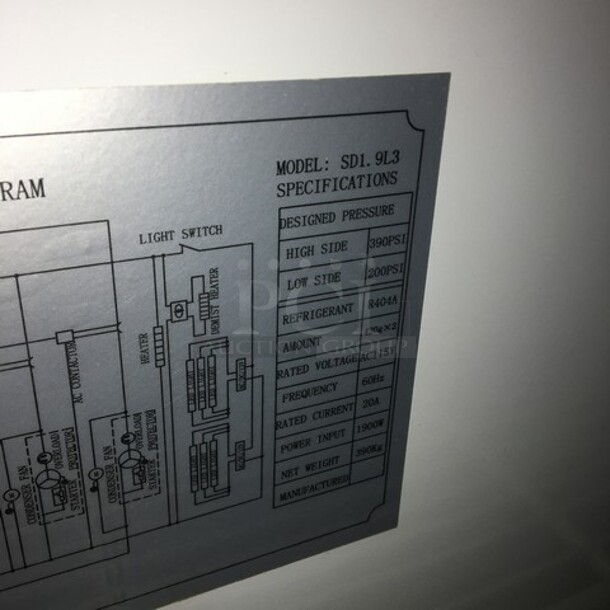 EQ Kitchen Line Commercial 3 Door Reach In Freezer Merchandiser! With Poly Coated Racks! Model SD19L3! 115V! On Commercial Casters! - Image 6 of 8