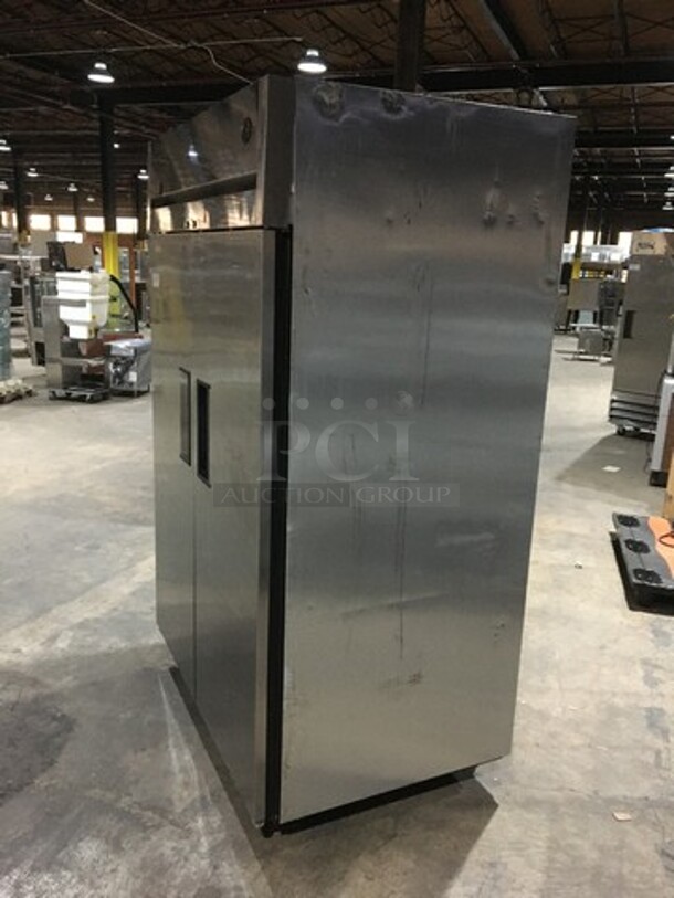 True Commercial 2 Door Reach In Refrigerator! With Poly Coated Racks! All Stainless Steel! Model TG2R2S Serial 7321687! 115V 1Phase! On Casters! - Image 2 of 9