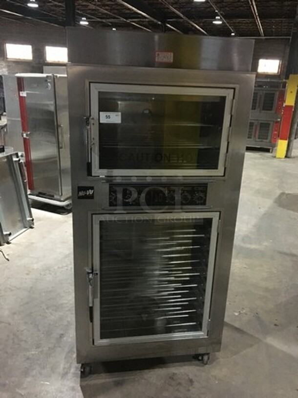 Nuvu Subway Edition Double Deck Convection Oven/Proofer Combo! With View Through Doors! All Stainless Steel! Model SUB123 Serial 389766000705! 208V 3+N Phase! On Commercial Casters!