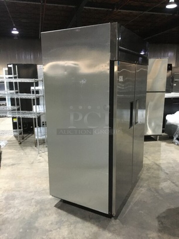 True Commercial 2 Door Reach In Refrigerator! With Poly Coated Racks! All Stainless Steel! Model TG2R2S Serial 7321687! 115V 1Phase! On Casters! - Image 4 of 9