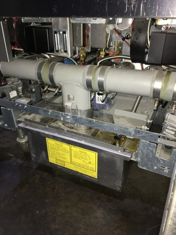 NICE! LATE MODEL! Frymaster Commercial Natural Gas Powered 3 Bay Deep Fat Fryer! With Oil Filter System! With 4 Metal Frying Baskets! With Backsplash! All Stainless Steel! Model BIGLA3306CSD Serial 1609RV0126! On Commercial Casters! - Image 9 of 12