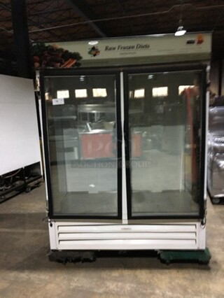 Commercial 2 Door Half Refrigerated Cooler Merchandiser & Half Reach In Freezer Merchandiser! 